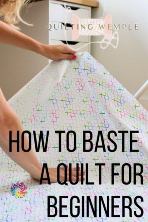 New to quilting? Learn how to baste a quilt with our beginner-friendly guide! 🧵✨ From materials to techniques, we've got you covered for a smooth and stress-free quilting experience. #QuiltingForBeginners #QuiltingTips #DIYQuilt Embroidery For Quilts, Quilt Back Fabric, Quilt Batting Tutorial, Large Block Quilt Patterns Simple Squares, How To Sew Quilt Backing, How To Put Batting On A Quilt, How To Put Backing On A Quilt, Different Quilting Techniques, How To Finish A Quilt Top