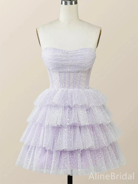 Elegant Strapless A-line Short Mini Homecoming Dress, HD32680 – AlineBridal Dama White Dresses, Fairytale Dresses Short, Trendy Winter Formal Dresses, Small Prom Dresses Short, Sparkly Puffy Dress, Hoco Dresses Fairytale, Homecoming Dress Styles, Pink Corset Hoco Dress, Alice In Wonderland Homecoming Dress