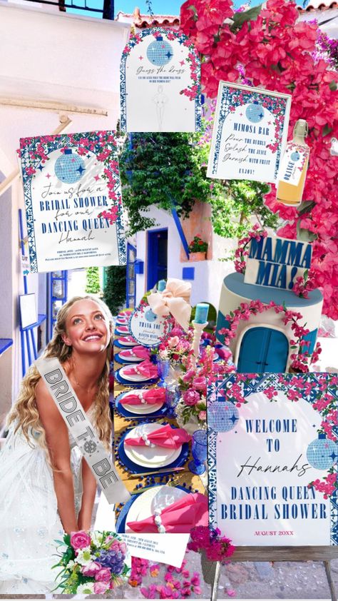 Created by makemedigitalshop on Shuffles Bridal Shower Signs Diy, Diy Bridal Shower Decor, Mamma Mia Dancing Queen, Mamma Mia Dancing, Dancing Queen Bachelorette, Santorini Party, Mamma Mia Wedding, Bachelorette Disco, Mamma Mia Birthday