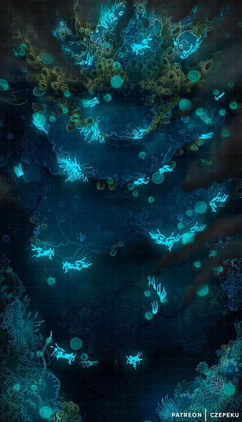 #deepsea #organ #coral #jellyfish #bioluminescent #boosroom #music #ocean #merfolk #koatua #crabs #battlemap #bbeg #czepeku #digitalart #digitalpainting #dungeon #dungeonmaps #encountermaps #fantasy #fantasyart #fantasymap #map #maps #rpg #rpgmaps #tabletop #ttrpg #ttrpgmap #vtt #vttbattlemap #vttmap #dnd #dndadventure #dndbbeg #dndcampaign #dndbattlemap #dndhomebrew #dndmaps #dndmemes #dndminis #dungeonsanddragons #forgottenrealms #pathfinder #pathfindermap #wotc #5e #5emaps #5ehomebrew Water Dungeon Map, Underwater Map Dnd, Dnd Water Map, Dnd Ocean Map, Ocean Battlemap, Merfolk Dnd, Dnd Underwater, Nautical Exterior, Dnd Ocean