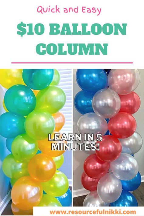 Balloon Arch For 1st Birthday, Balloon Hoop Backdrop Diy, What Do You Need To Make A Balloon Garland, Birthday Balloons Idea, Diy Party Balloon Decorations, Making Balloon Columns, Three Color Balloon Garland, Christmas Balloon Arch Diy, Diy Balloon Column Stand Dollar Tree