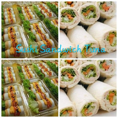 Sandwich Tuna, Resep Sushi, Rolled Sandwiches, Homemade Sandwich, Sushi Sandwich, Carrots, Sandwiches, Rolls, Salad