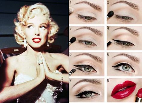 Marline Monroe Makeup, Merlin Monroe Make Up Tutorial, How To Do Marilyn Monroe Makeup, Marilyn Eye Makeup, Marilyn Monroe's Makeup, Marlyne Monro Make Up Tutorial, Marilyn Monroe Eye Makeup Tutorial, Marylin Monroe Eye Makeup, Marilyn Monroe Make Up Tutorial