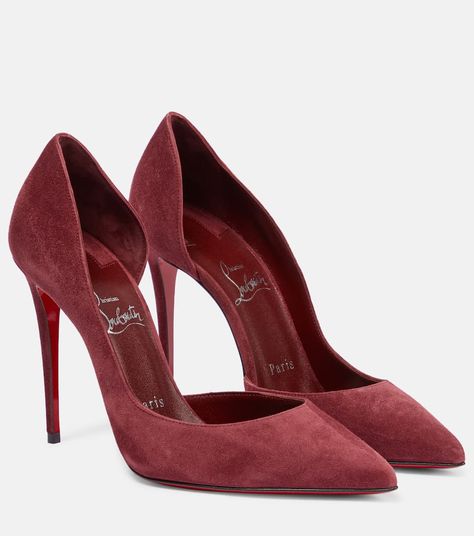 Christian Louboutin - Iriza suede pumps | Mytheresa Christian Louboutin Shoes Pumps, Christian Louboutin Kate 100, Christian Louboutin Iriza, Louboutin Online, Hak Tinggi, Dr Shoes, Velvet Pumps, Red Louboutin, Louboutin Heels