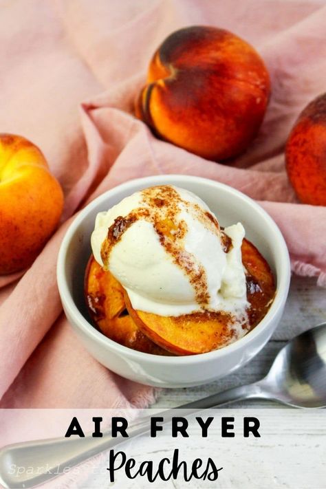 Fried Peaches, Air Fryer Peaches, Grill Press, Grilled Fruit, Ww Freestyle, Quick Dessert, Fresh Peaches, Grilled Peaches, Canned Peaches