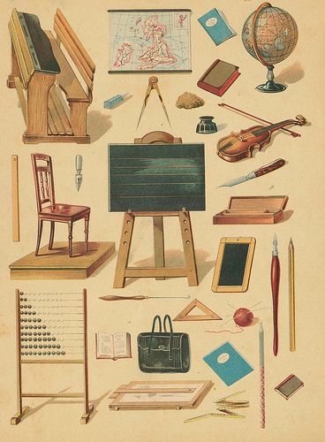 Old is new again. Current technology plus arts~ Vintage School Supplies, School Equipment, Retro School, Old School House, School Room, School Posters, Vintage School, School Decorations, School Classroom