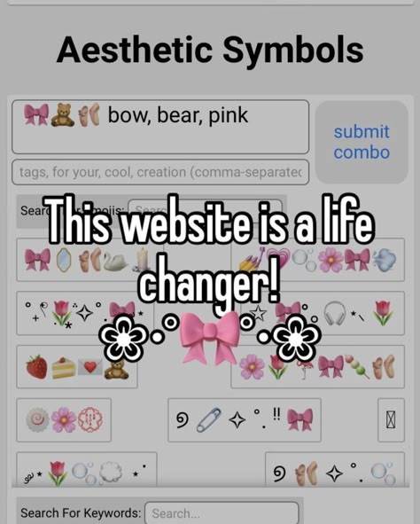 Aesthetic Symbols, Suggested App, Cute Websites, Cute Text Symbols, Clever Comebacks, Secret Websites, Emoji Combinations, Cute Website, Text Symbols