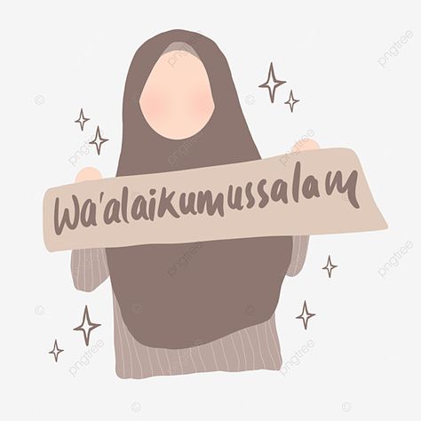 Happy Ied Mubarak, Muslim Stickers, Brown Hijab, Islamic Greetings, Ied Mubarak, Sticker Wa, Woman Sticker, Wearing Hijab, Hijab Cartoon