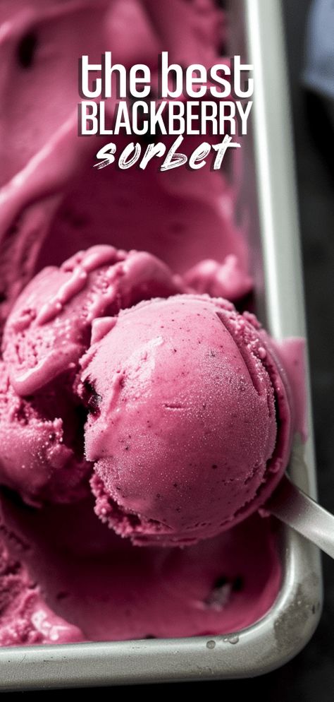 Blackberry Sorbet [25 Minutes] – Chasety Blackberry Gelato Recipe, Blackberry Sorbet Ninja Creami, Blackberry Sorbet Recipe, Blackberry Ninja Creami, Ninja Creami Blackberry Ice Cream, What To Do With Blackberries, Fresh Blackberry Recipes, Blackberry Popsicles, Blackberry Ice Cream Recipe