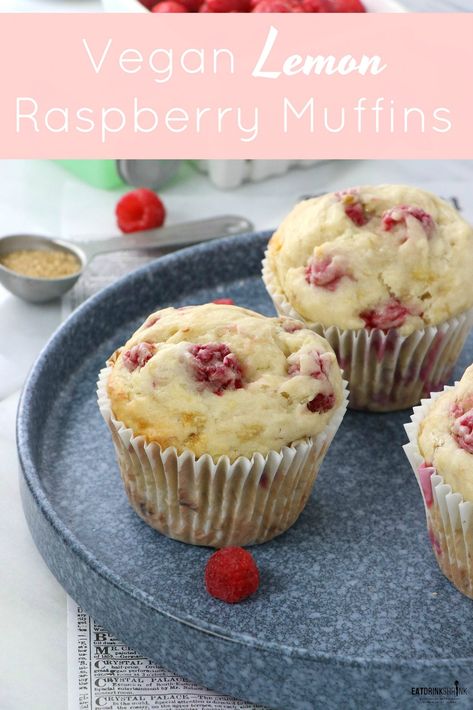 Vegan Lemon Raspberry Muffins - Labeless Nutrition Easy Gluten Free Banana Bread, Easy Vegan Banana Bread, Lemon Muffin Recipes, Banana Bread Gluten Free, Cinnamon Sugar Muffins, Lemon Raspberry Muffins, Banana Bread Vegan, Vegan Baked Goods, Quick Baking