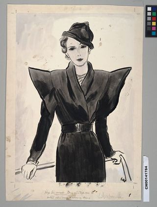 Shoulder Pads Fashion, Surrealist Ball, Alexis Carrington, Wallis Simpson, Abc Photo, Cecil Beaton, Elsa Schiaparelli, Womens March, Wrap Coat