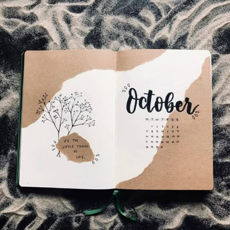 October Monthly Spread, Journal D'inspiration, Bullet Journal Cover Page, Bullet Journal Cover Ideas, Creating A Bullet Journal, Bullet Journal Paper, Album Journal, Bullet Journal Mood, Bullet Journal Aesthetic