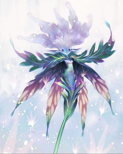 Mythical Flowers Art, Flower Person Art, Fantasy Plants Art, Feywild Art, Sprites Fairy, Fairy Concept Art, Feywild Dnd, Fantasy Flowers Art, Flower Creature