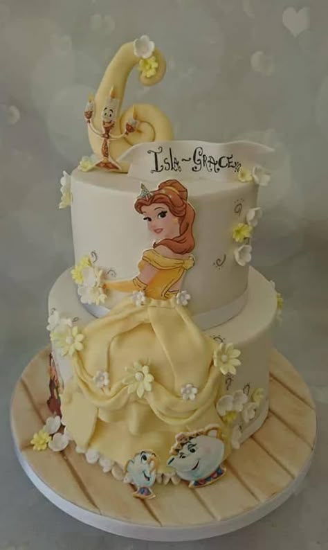 Princess Tier Cake, Beauty And The Beast First Birthday Cake, Birthday Cake Beauty And The Beast, Beauty And Beast Birthday Cake, 2 Tier Princess Birthday Cake, Beauty And The Beast Birthday Theme, Beauty And The Best Cake, Belle Cakes Birthday, Beauty And The Beast Cakes