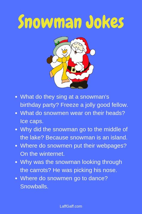 Snowman Jokes For Kids, Holiday Jokes Hilarious Funny, Silly Jokes Funny Puns, Snowman Jokes, Kids Jokes And Riddles, Christmas Jokes For Kids, Christmas Riddles, Funny Christmas Jokes, Funny Christmas Quotes