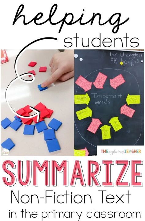 Non Fiction Activities, How To Summarize, Summarizing Activities, Fiction Text, Reading Comprehension Strategies, 4th Grade Reading, Upper Elementary Classroom, 3rd Grade Reading, 2nd Grade Reading