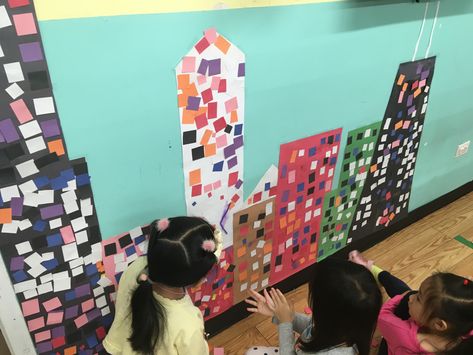 Life In The City Preschool Theme, Prek Buildings Study, Building The Future Theme, Pre K Building Theme Activities, Building Unit Preschool Art Projects, Building Study For Preschool, Construction For Kindergarten, Build A City Preschool, Building Theme Classroom