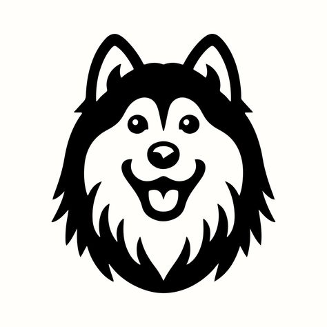 Husky Svg, Smiling Dog, Puppy Clipart, Sled Dogs, Puppy Art, Dog Png, Raster Image, Animal Silhouette, Smiling Dogs