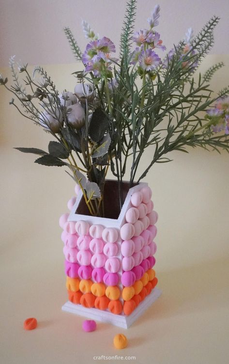 DIY Pen Holder Using Air Dry Clay - Craftsonfire Clay Pen Holder, Diy Pen, Clay Pen, Wooden Pen Holder, Diy Air Dry Clay, Pretty Pens, Flower Pot Holder, Wooden Pen, Diy Holder