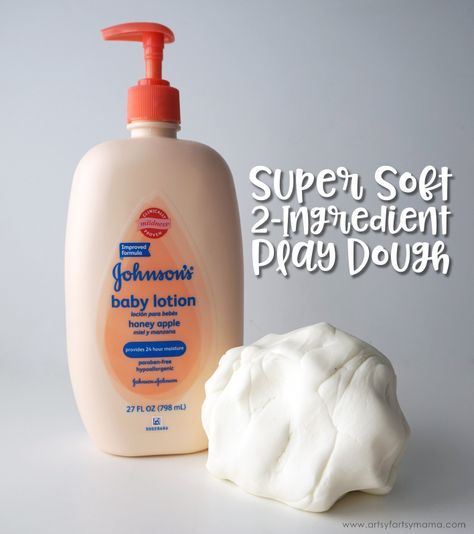 Super Soft 2-Ingredient Play Dough made with Johnson's® Baby Lotion #JohnsonsBeautyHack Easy Play Dough, Kids Play Dough, Kat Haken, Homemade Playdough, Baby Lotion, Toddler Fun, Kids Discover, Kool Aid, Play Dough