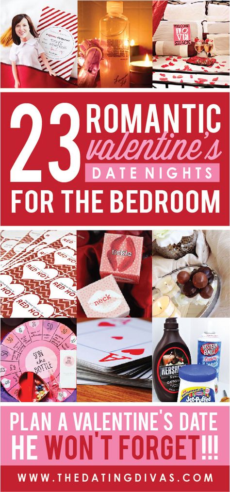 Romantic Valentine's Date Nights for the Bedroom Romantic Valentines Day Ideas, Valentines Date Ideas, Day Date Ideas, Decorate Bedroom, The Dating Divas, Valentine Gifts For Husband, Dating Divas, Valentines Day Date, Valentine's Day Party