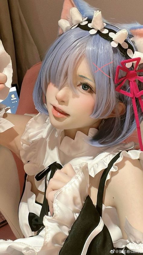 Maid Girl Cosplay, Short Hairstyle Bangs, Cosplay Short Hair, Rem Cosplay, Hairstyle Bangs, Black Color Hairstyles, Love Hairstyles, Kawaii Outfit Ideas, Hairstyles Black Hair