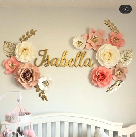 Paper Flower Wall Decor, Paper Flower Decor, Girl Nursery Room, Paper Flower Backdrop, Handmade Flowers Paper, Paper Flowers Craft, Paper Flower Wall, Giant Paper Flowers, Nursery Baby Room