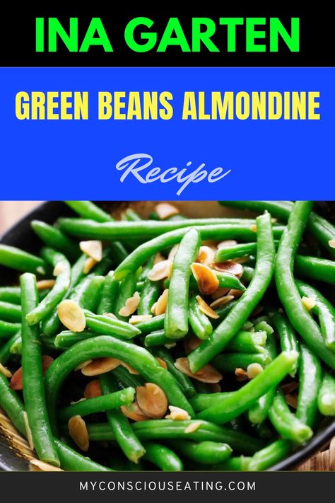 Green beans almondine with a side of lemon wedges Green Bean Dishes Recipes, Green Beans Almonds, Green Beans Sliced Almonds, Green Beans Fresh Recipes, Green Bean Casserole Recipes Healthy, Dairy Free Green Beans, Roasted Green Beans Recipe, Green Beans Recipe Thanksgiving, Green Bean Amandine Recipe