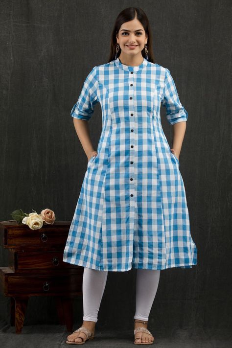 Princess Line Kurti, Khadi Kurti, Wedding Dress Aline, Jaipuri Kurti, New Designer Kurtis, Kurti Long, Full Flared Skirt, Kurti Cotton, A Line Kurti