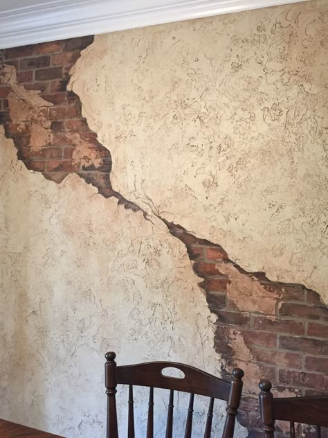 Restored Victorian Homes, Easy Wall Painting, Loft Exterior, Painted Brick Wall, Natural Stone Fireplaces, Old Brick Wall, Creative Wall Painting, Brick Interior, Textured Paint