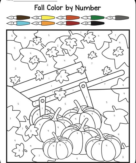 October Color By Number, Fall Color By Number Kindergarten, Color By Number Fall Worksheets, Autumn Worksheets Free Printable, Fall Spot The Difference, Color By Number 1-5 Free Printable, Color By Number Fall Printable Free, Halloween Paint By Number, Fall Color Sheets Free Printable