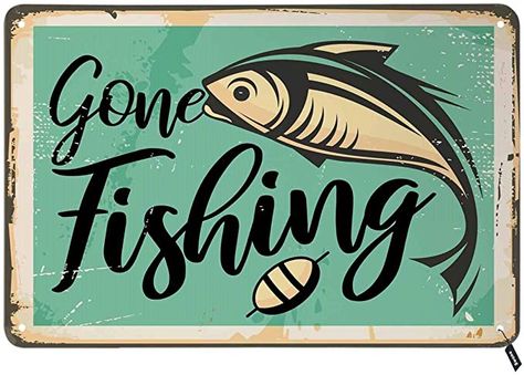 Retro Template, Gone Fishing Sign, Fishing Poster, Layout Illustration, Fish Poster, Bottom Fishing, Vintage Template, Fish Clipart, Fishing Signs