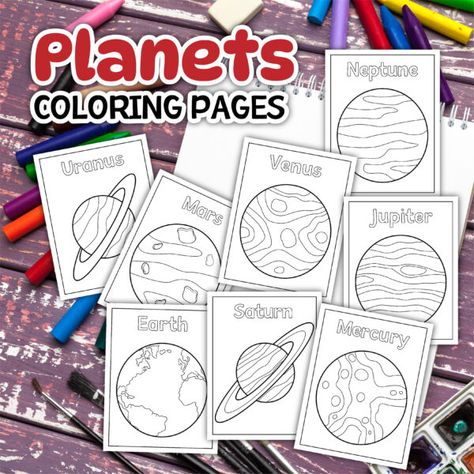 Space Color By Number, Planets Coloring Pages, Math Sets, Planets Coloring, Space Math, Outer Space Activities, Lap Book Templates, Space And Stars, Planet Coloring Pages