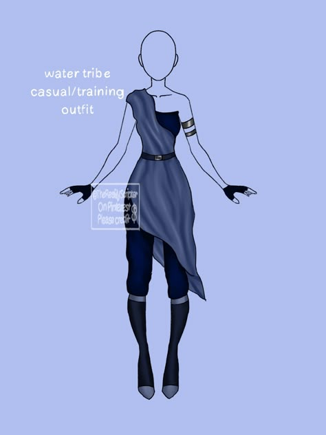 Avatar Outfit Ideas Water, Atla Shifting Outfits, Lok Oc Water Tribe, Female Waterbender Oc, Water Tribe Clothes Design, Water Bender Outfit Female Oc, Watertribe Outfits Atla, Water Tribe Dress, Water Tribe Outfits Female