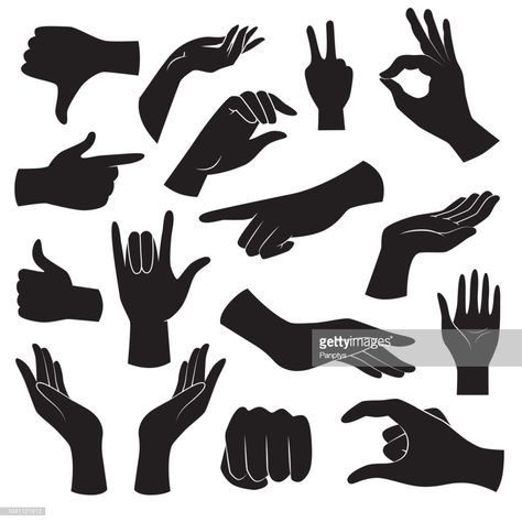 Vector Art : Hand gesture icon collection. Vector art. Hand Silhouette Art, Simple Hand Illustration, Hand Illustration Vector, Hand Illustration Drawing, Hands Illustration Art, Hand Icon Logo, Hand Illustration Design, Hands Graphic Design, Hands Vector