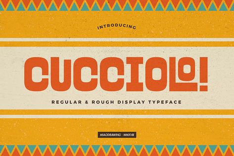 Cucciolo Typeface by miaodrawing on Envato Elements Mexican Logo, Mexican Fonts, Create Typography, Simple Fonts, Retro Letters, Italian Vibes, Letters Vintage, Travel Art Journal, Stencil Font