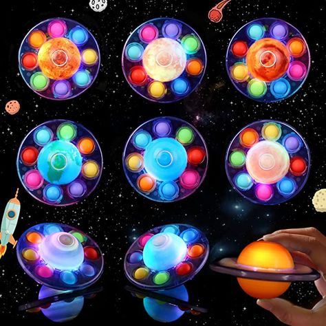 Amazon.com: Fidvioi Light Up Space Toys Easter Party Favors Gifts for Kids Party Favors Pop Planet Fidget Spinner 8 Pack, Glow in The Dark Classroom Prizes Birthday Exchange Gifts for Kids Party Favors 4-8-12 : Toys & Games Glow In The Dark Classroom, Space Birthday Party Games, Dark Classroom, Outer Space Party Favors, Space Party Favors, Planet Party, Easter Party Favors, Staff Appreciation Week, Space Theme Party