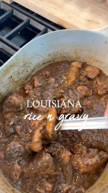 britscookin’ on Instagram: "Rice & Gravy! #louisiana #rice #food #britscookin" Cajun Beef Roast With Gravy Over Rice, Gravy And Rice Recipe, Rice And Gravy Cajun, Sausage Rice And Gravy, Southern Rice And Gravy, Traditional Louisiana Food, Rice And Gravy Recipes Southern, Gravy Rice Recipe, Louisiana Rice And Gravy Recipes