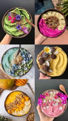 Superfood Smoothie Bowl, Sommer Mad, Smoothie Bowl Healthy, Acai Bowls, Healthy Food Menu, Snacks Healthy, Makanan Diet, Healthy Food Dishes, Fruit Bowls