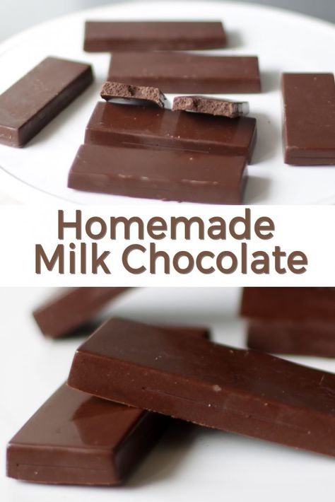 Milk Chocolate Recipe, Homemade Milk Chocolate, Homemade Chocolate Candy, Chocolate Granola Bars, Milk Chocolate Recipes, Homemade Milk, Candy Bar Recipe, Chocolate Bar Recipe, Dark Chocolate Recipes