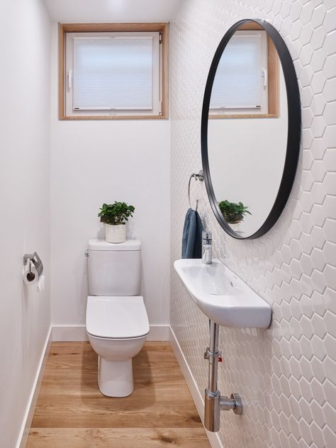 Photo 18 of 22 in 22 Powder Rooms That Pack Serious Style Into a Small Space from 8th and Slocan Laneway House - Dwell Bilik Mandi Kecil, Small Toilet Design, Wc Decoration, Tiny Powder Rooms, Small Downstairs Toilet, Toilet Ideas, Toilet Room Decor, Small Toilet Room, Desain Pantry