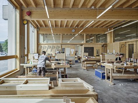 Woodworking Factory, Workshop Architecture, Mass Timber, Carpentry Workshop, Wood Workshop, Timber Architecture, Workshop Studio, Shop Buildings, Maker Space