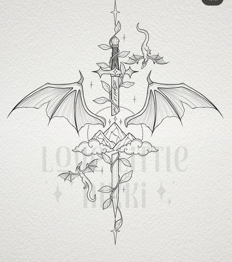 Subtle Demon Slayer Tattoos, Book Inspired Tattoos, Gothic Tattoos, Bookish Tattoos, Wrist Tattoo Ideas, Wing Tattoo Designs, Dragon Tattoo For Women, Fantasy Tattoos, Tattoo Style Drawings