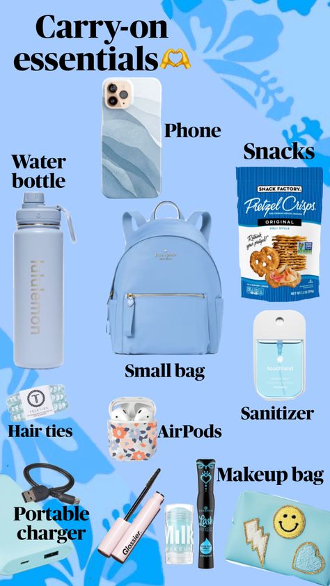 What to bring on your plane carry-on!!🤩📸 #summervacay #preppy #airplane Things To Pack For Airplane, What To Bring On A Flight, Things To Bring In Your Carry On Bag, What To Pack For Airplane Carry On Bag, Airplane Tips For Teens, What To Bring On A Carry On Bag, What To Bring On A Plane Carry On, What To Pack For A Plane, What To Bring On A Road Trip For Teens