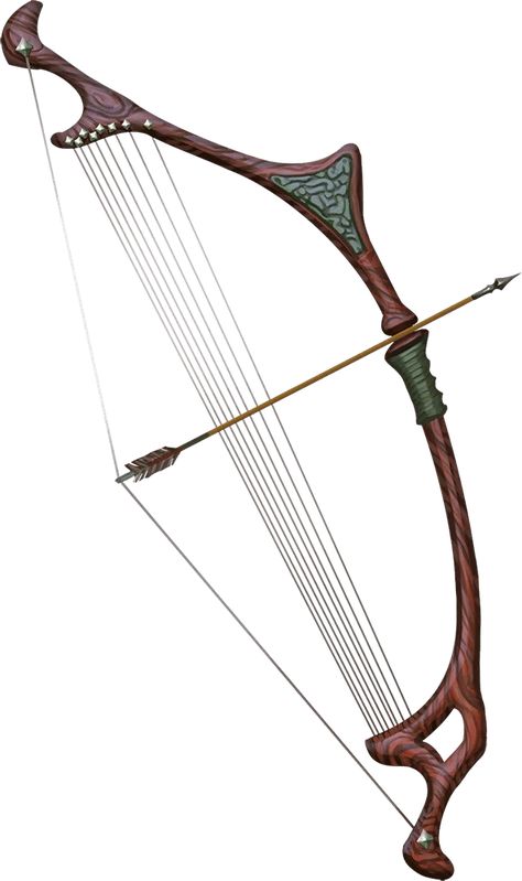 Violin Bow And Arrow Dnd, Cool Bow And Arrow, Bow Rpg, Quarterstaff Dnd, Magic Rapier, Medieval Longbow, Fantasy Bow, Magic Bow, Gate Of Babylon