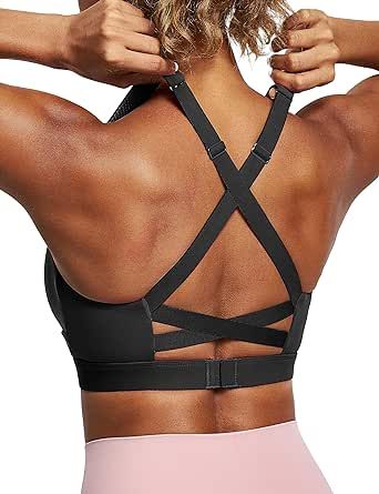 IUGA High Impact Sports Bras for Women High Support Criss-Cross Back Strappy Sports Bra Padded Twisted Yoga Workout Bras High Impact Sports Bras, Cute Sports Bra, High Impact Sports Bra, Strappy Sports Bras, Padded Sports Bra, Yoga Workout, Yoga Bra, Padded Bras, Sports Bras