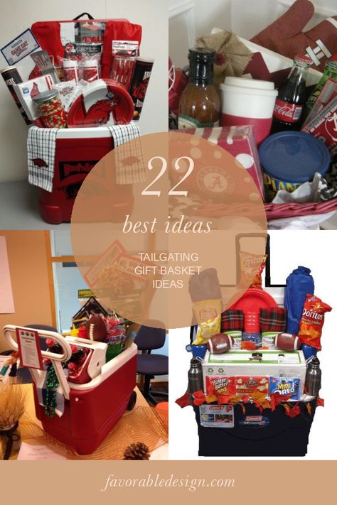 Fire Pit Gift Basket, Basket Ideas For Raffle, Cooler Gift Basket Ideas, Cooler Gift Basket, Basket Auction Ideas, Auction Basket Themes, Sports Gift Basket, Football Gift Baskets, Picnic Gift Basket