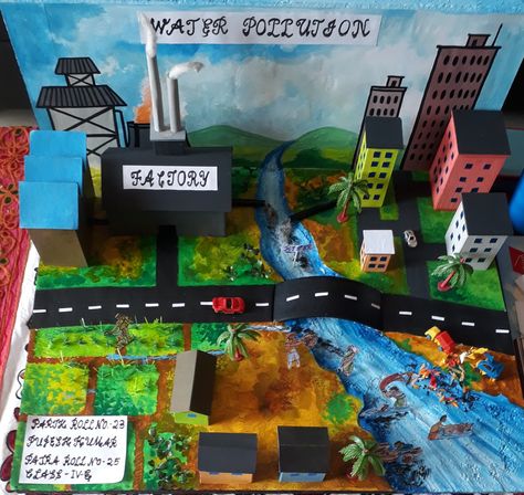 Water pollution project Water Pollution Project, Water Pollution Poster, Air Pollution Project, Pollution Project, Pollution Activities, Science Project Models, Science Exhibition Projects, Pollution Environment, Science Models