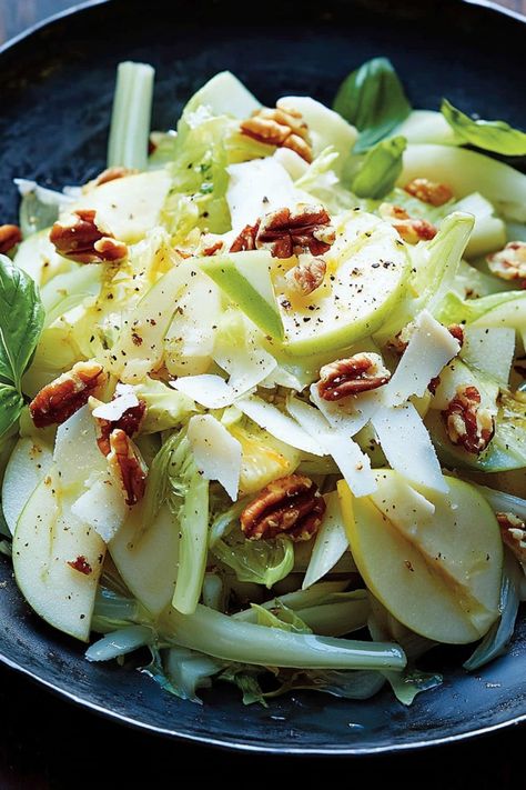 Our Celery, Fennel, and Apple Salad with Pecorino and Walnuts is just the recipe you need. Perfectly balancing crisp and savory flavors. Fennel Celery Apple Salad, Crisp Salad Recipes, Celery Apple Salad, Celery Salad Recipes, Fennel Salad Recipes, Fennel Apple Salad, Apple Celery Salad, Apple Fennel Salad, Fennel And Apple Salad