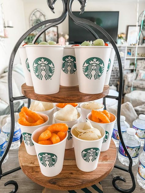 Starbucks Birthday Party Ideas Diy, Kid Birthday Theme Ideas, Starbucks Baby Shower Ideas, Starbucks Theme Party, Starbucks Party Ideas, Frappy Birthday, Starbucks Themed Birthday Party, Cute Party Themes, Starbucks Birthday Party Ideas